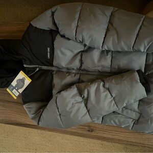 Lands' End Black and Gray Kids Puffer Jacket